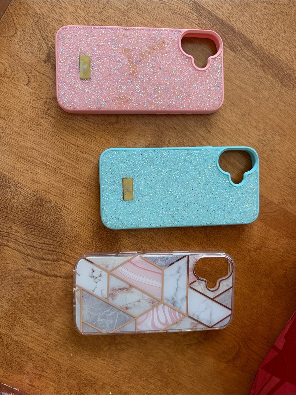 Glitter Protective Phone Case - Pink, Blue & Marble - Unbranded iPhone 16 plus
